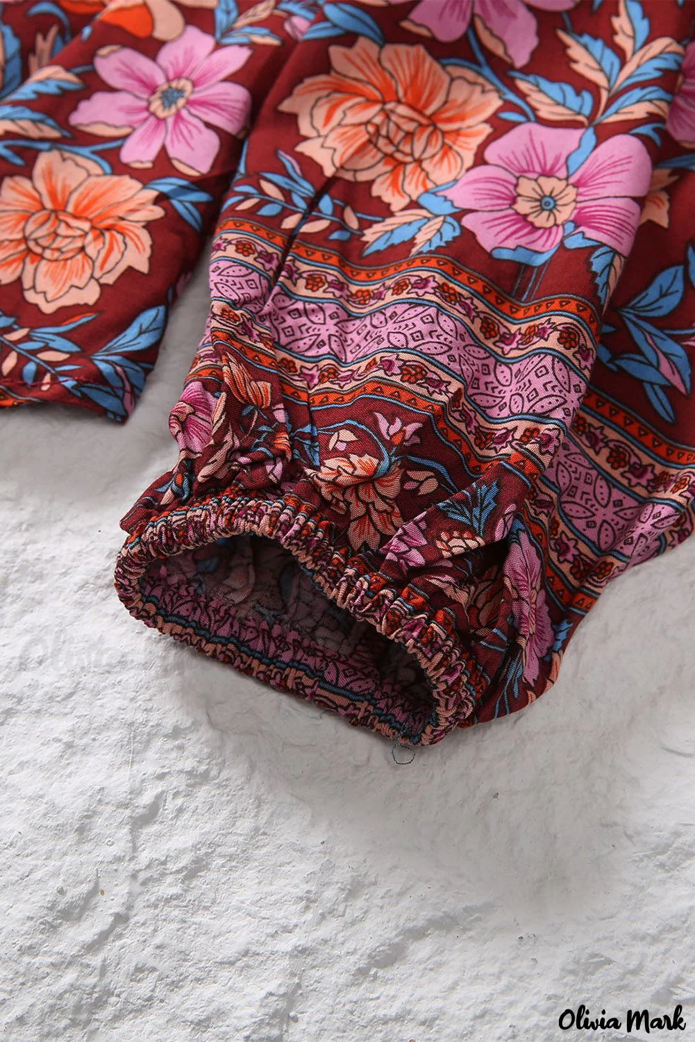 Deanwangkt - Floral Print V-Neck Long Sleeve Blouse - Deanwangkt