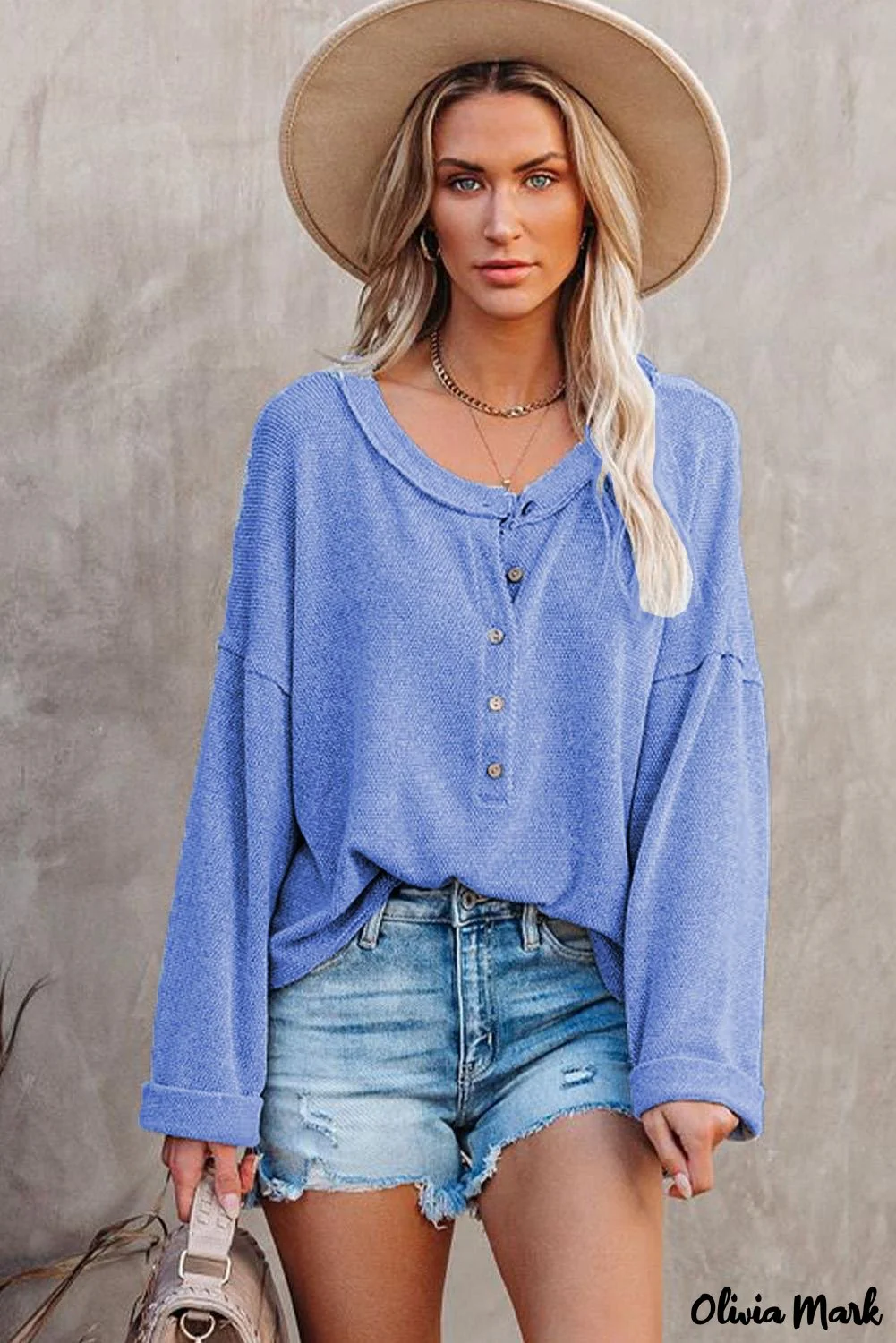 Deanwangkt - Loose buttoned khaki long sleeve shirt - Deanwangkt