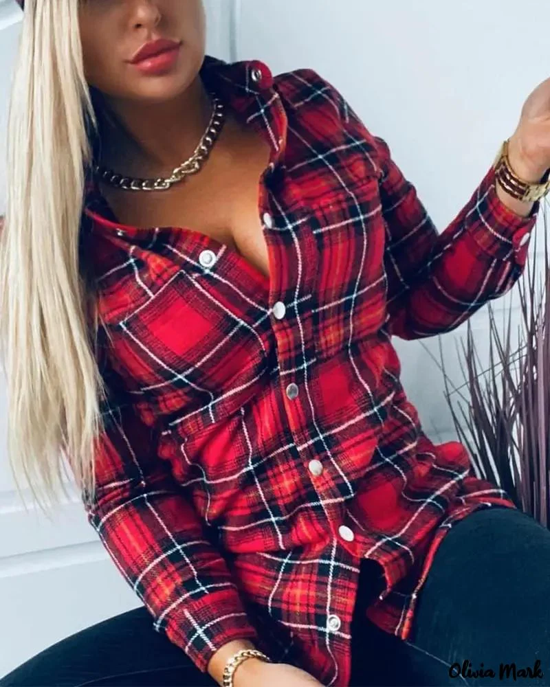 Deanwangkt - Long Sleeve Plaid Button-Up Shirt - Deanwangkt