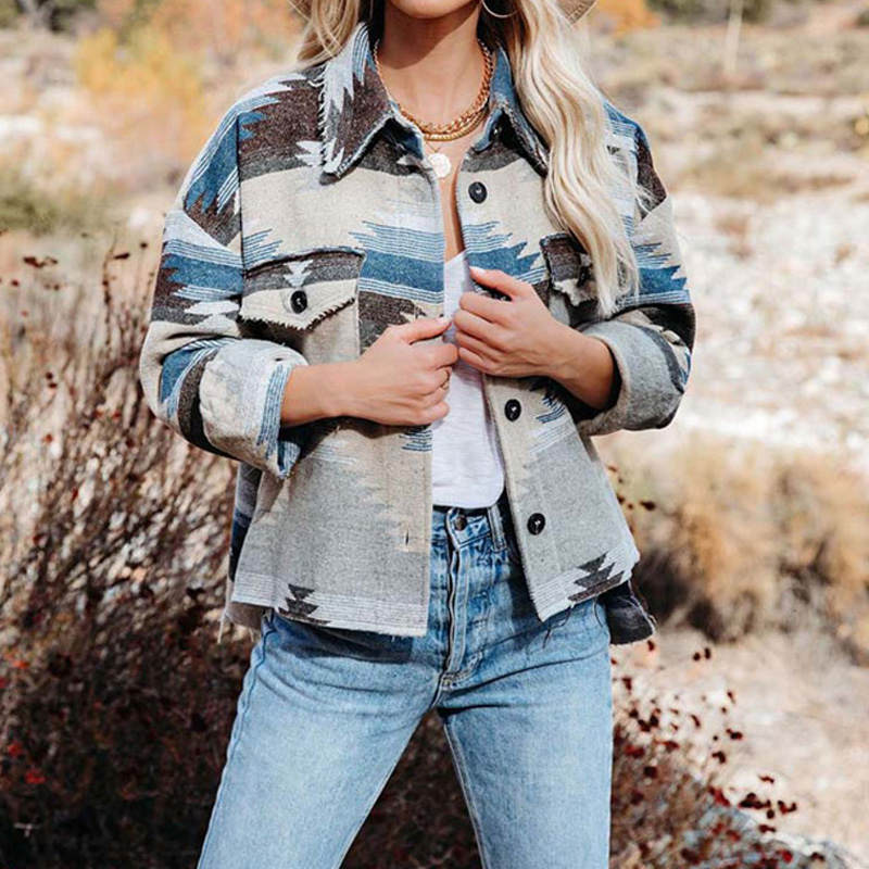 Christmas Gift Autumn Vintage Jacket Women Winter Coat Women Fashion Female Overshirt Jackets For Women Loose Pocket Button Deanwangkt - Deanwangkt