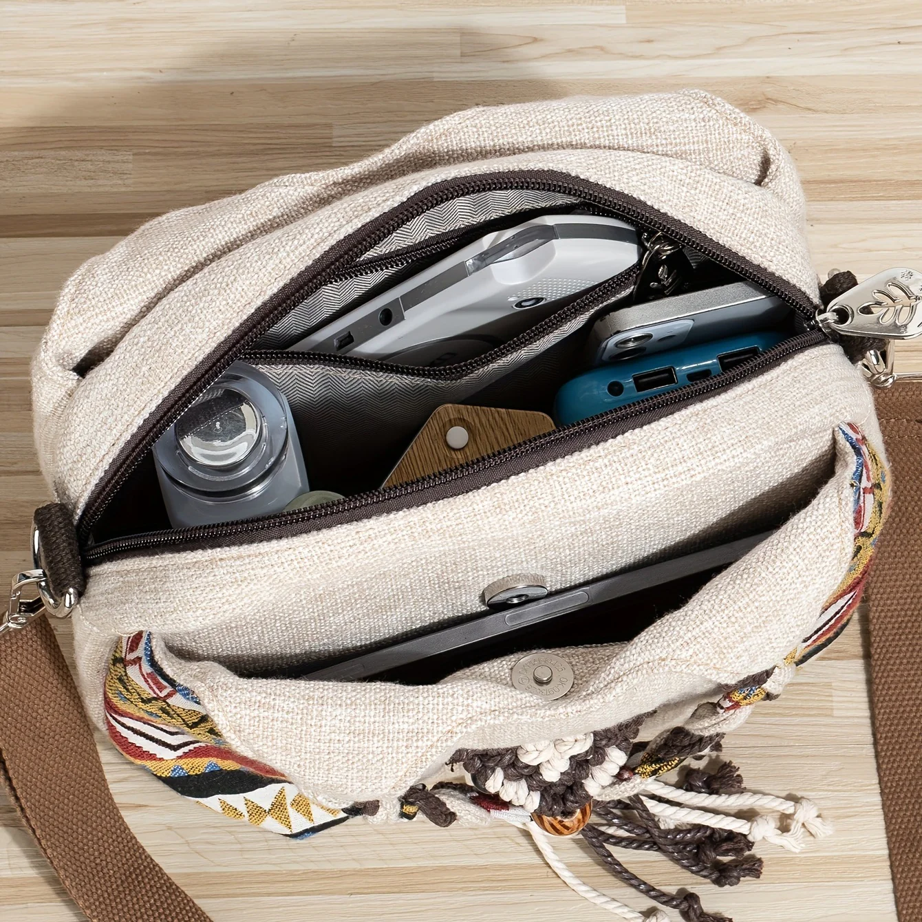 deanwangkt-1 1pc Bohemian Style Woven Owl Pattern Women's Crossbody Bag  Portable Messenger Bag Original Design Versatile Multifunctional Handbag For Beach Travel Vacation - Deanwangkt