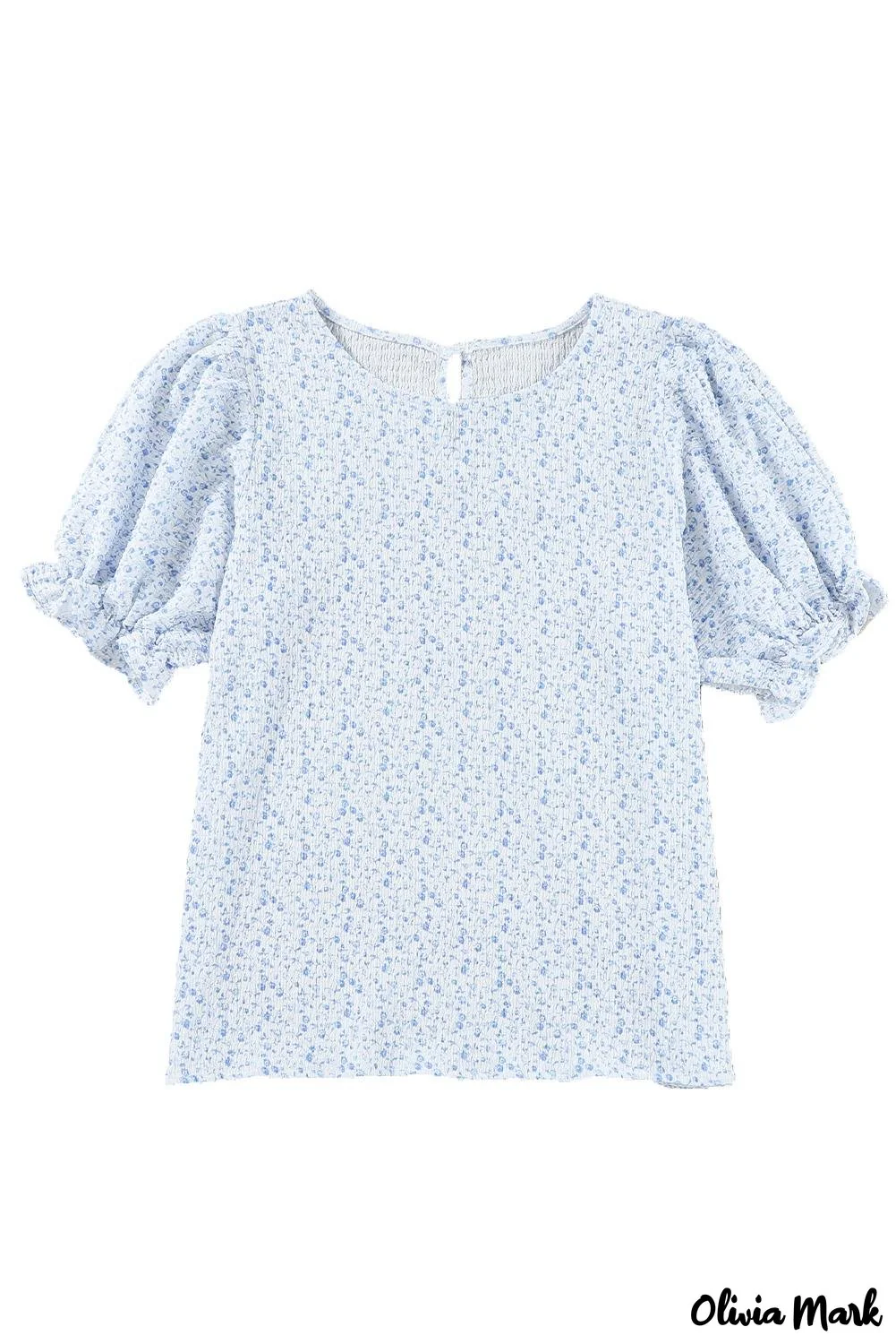 Deanwangkt - Black Floral Smocked Puff Sleeve Blouse - Deanwangkt