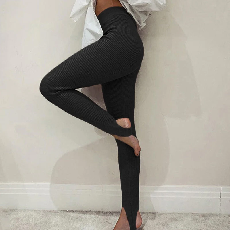 Casual Skinny Elastic High Waist Stretchy Sports Sweatpants Women Trousers Slit Fashion Flared Leggings Joggers Deanwangkt - Deanwangkt
