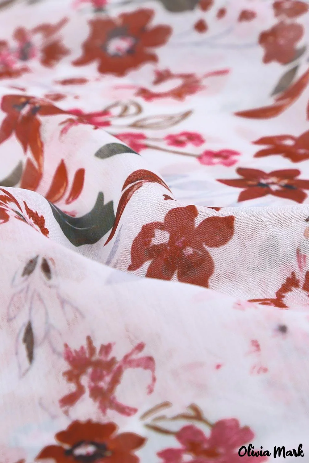 Deanwangkt - Multicolor Draped V-Neck Floral Lantern Sleeve Blouse - Deanwangkt