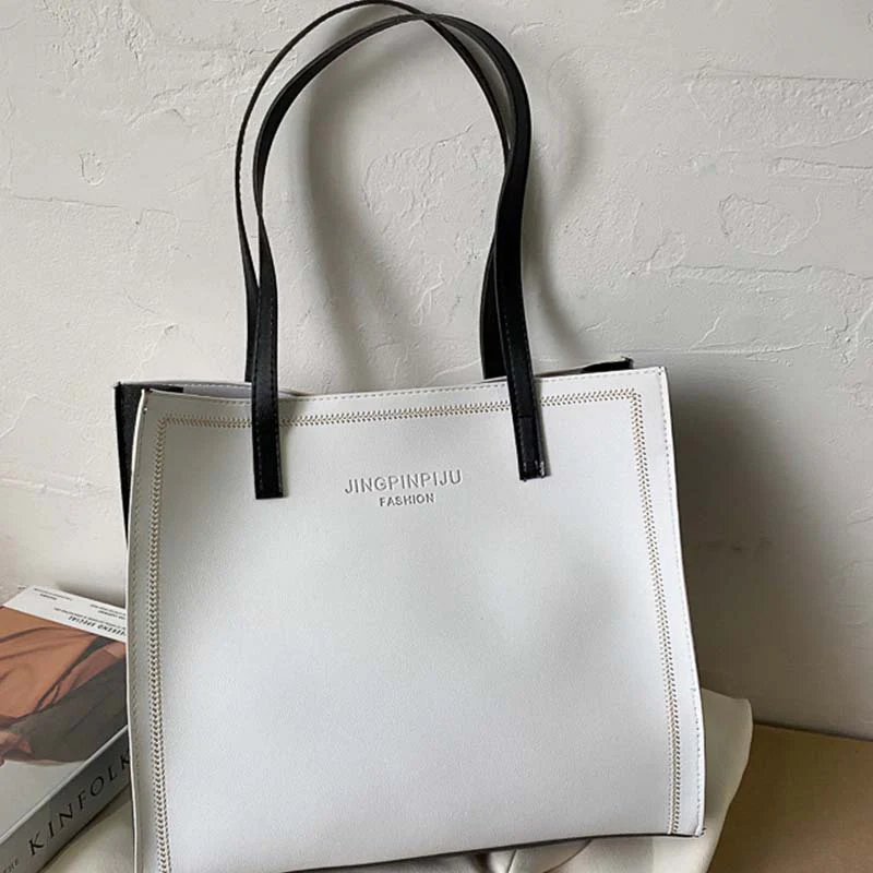 deanwangkt  Classic Minimalist Tote Square Bag, All-Match Textured Shoulder Bag, Women's Daily Work Bag - Deanwangkt