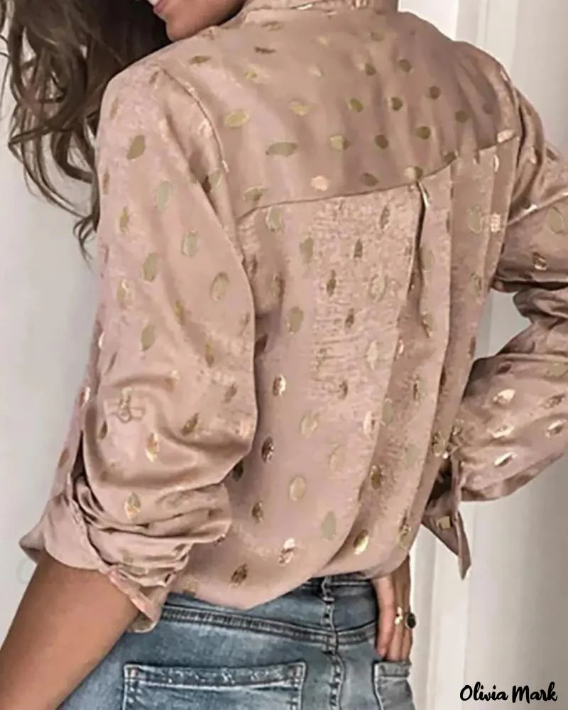 Deanwangkt - Polka Dot Print Long Sleeve Casual Shirt - Deanwangkt