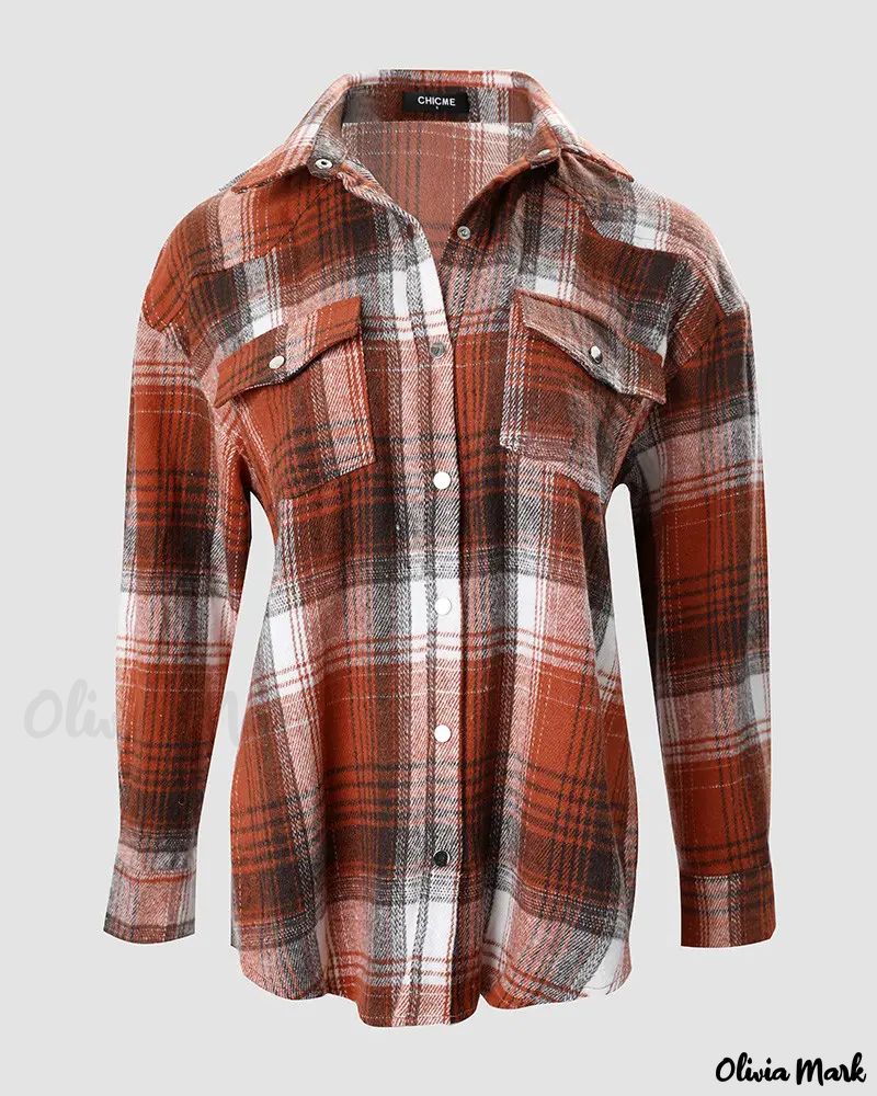 Deanwangkt - Plaid Print Long Sleeve Button-Up Shirt - Deanwangkt
