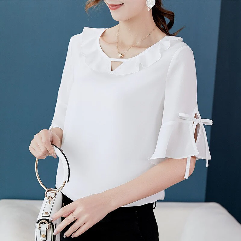 Back to college outfits Clearance In Stock Lowest Price Women Blouses & Shirts Summer Shirt DeanwangktNew Fashion Slim Korean Office Long Sleeve Shirts Top fx0615 - Deanwangkt