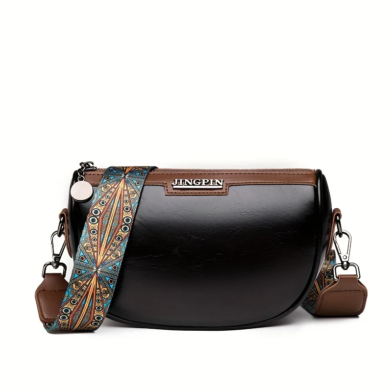 Vintage Crossbody Saddle Bag, Retro PU Shoulder Bag, Women's Bohemian Handbag & Hobo Purse - Deanwangkt