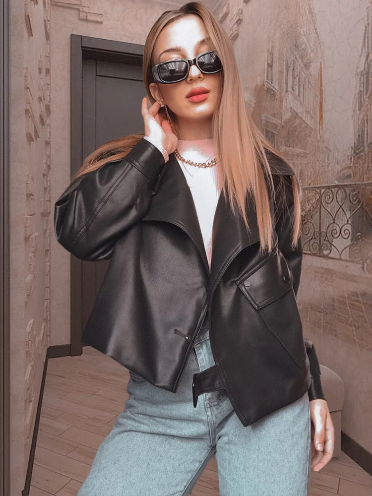 Christmas Gift Ailegogo Deanwangkt New Arrival Winter Autumn Women's Leather Wallet Campera Chaqueta Cuero Mujer Modis Coat Women Veste Cuir De Couro - Deanwangkt