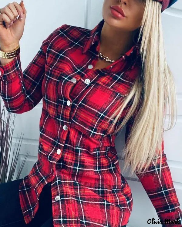 Deanwangkt - Long Sleeve Plaid Button-Up Shirt - Deanwangkt