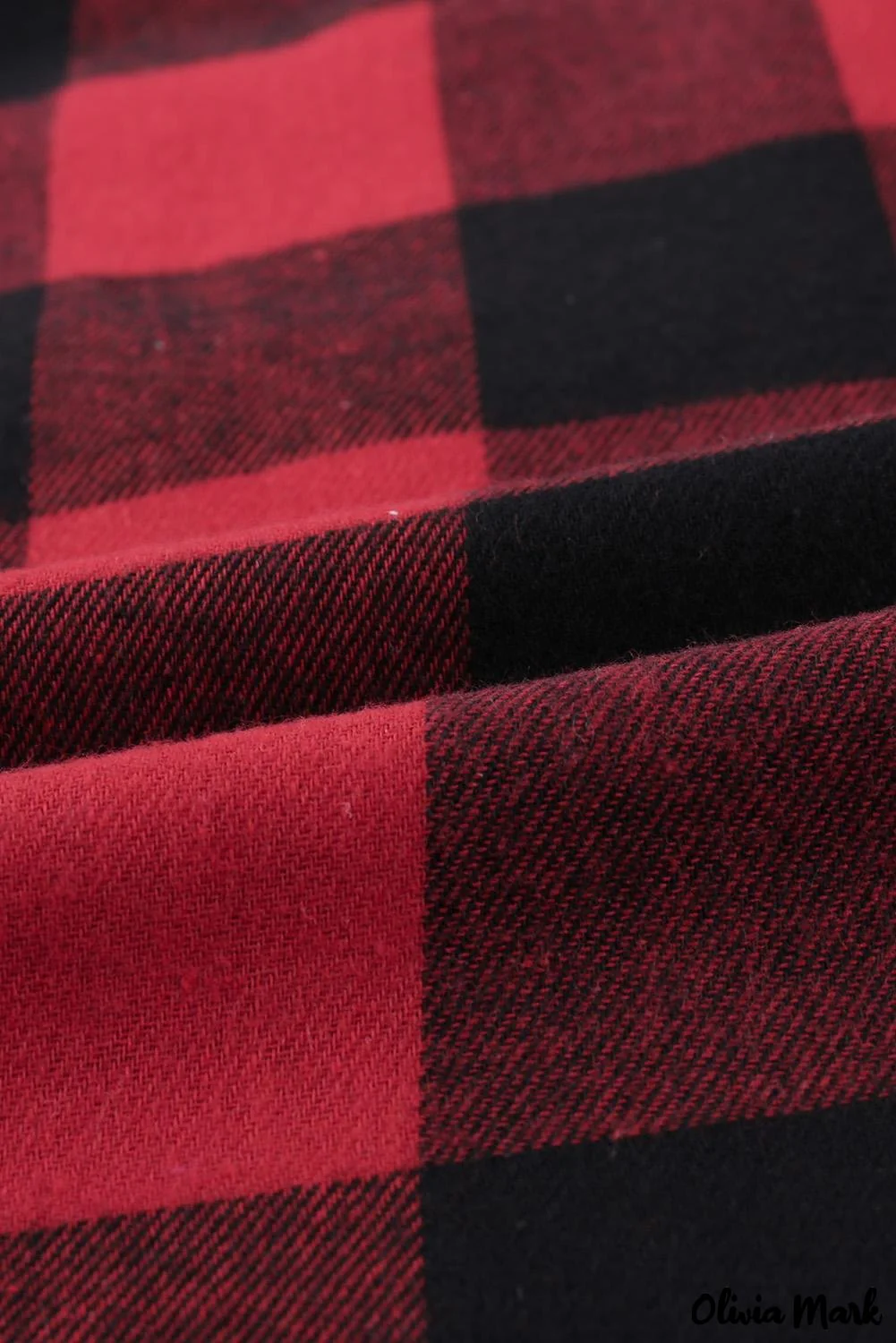 Deanwangkt - Red Buffalo Plaid Blouse with Button Pocket - Deanwangkt