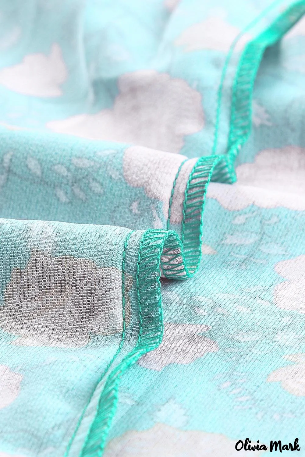 Deanwangkt - Green Floral Lantern Sleeve Blouse - Deanwangkt
