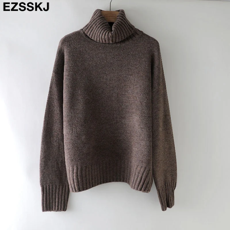 Christmas Gift autumn Winter casual cashmere oversize thick Sweater pullovers Women Deanwangkt loose Turtleneck women's sweaters jumper - Deanwangkt