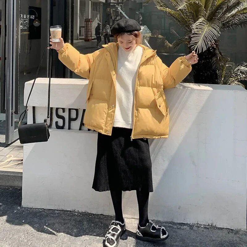 Christmas Gift Deanwangkt New Women Short Jacket Winter Parkas Thick Hooded Cotton Padded Jackets Coats Female Loose Puffer Parkas Oversize Outwear - Deanwangkt