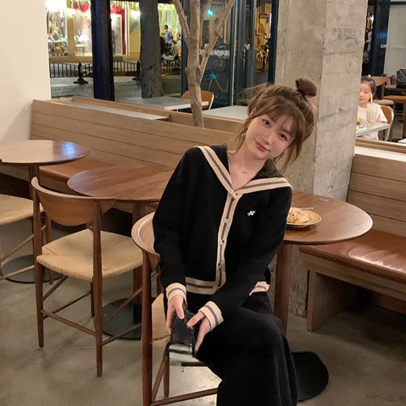 Christmas Gift 2 Piece Dress Set Women Elegant Knitted Suits Korean Fashion Cardigan Sweater + Casual Midi Skirts Deanwangkt Winter Tracksuits - Deanwangkt