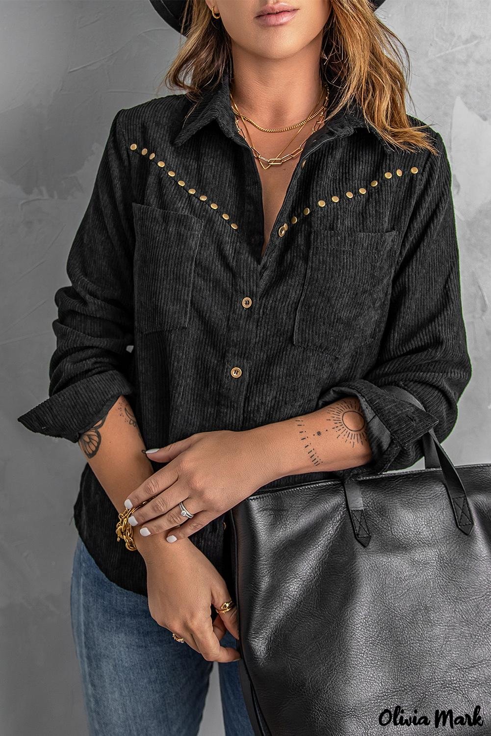 Deanwangkt - Beige corduroy buttoned long sleeve shirt with pockets - Deanwangkt