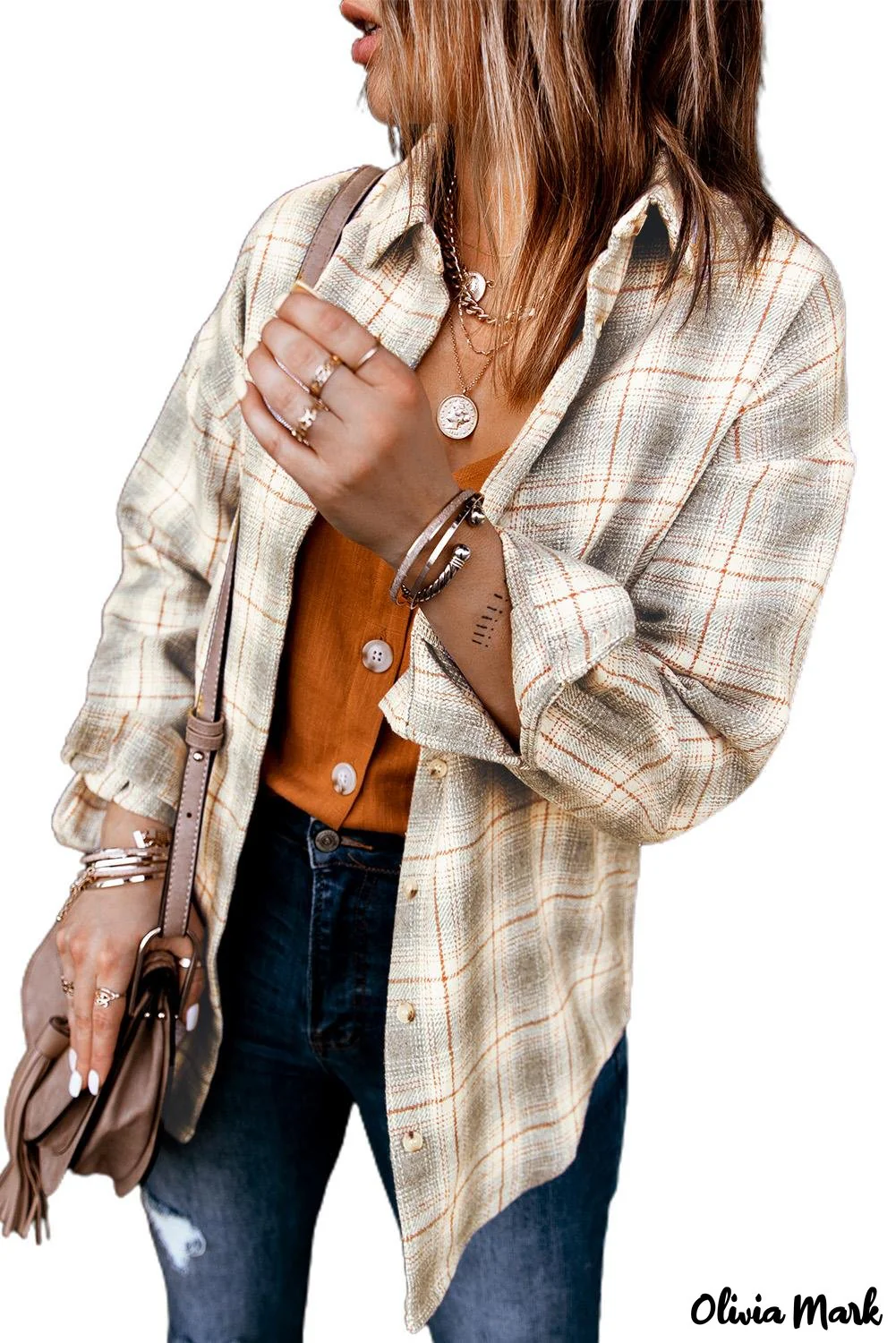 Deanwangkt - Turn-down Collar Button-Up Plaid Shirt - Deanwangkt