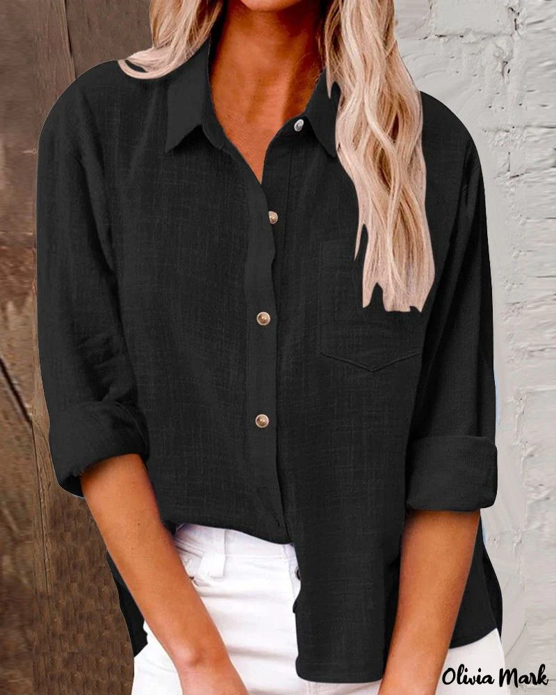 Deanwangkt - Buttoned Long Sleeve Shirt with Chest Pocket Design - Deanwangkt