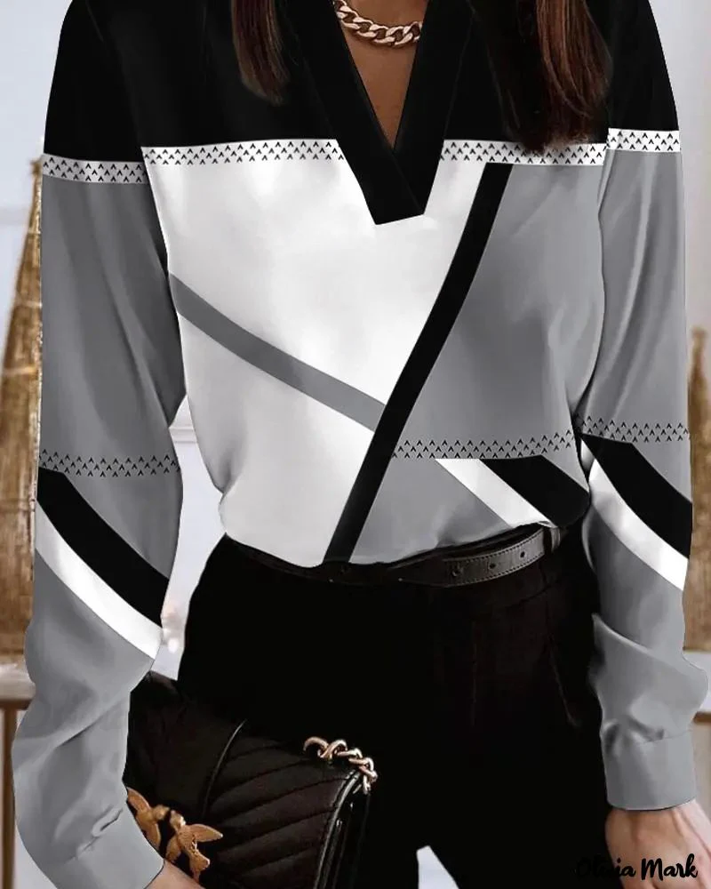 Deanwangkt - Geometric Print Long Sleeve Top - Deanwangkt