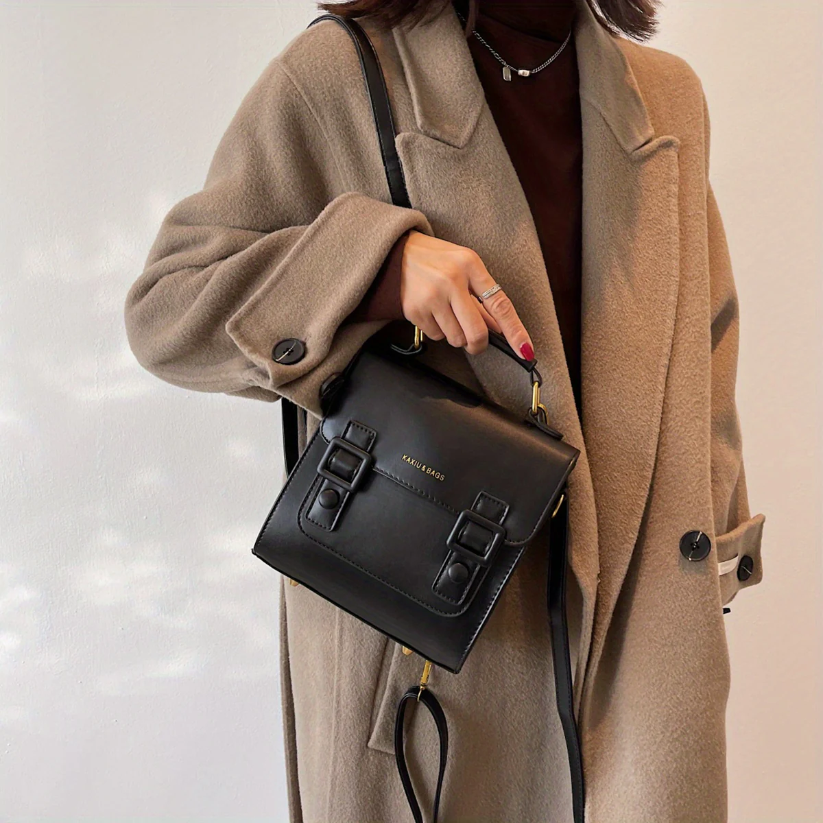 Vintage Flap College Backpack Purse, Retro Buckle Decor School Bag, Women's Versatile Daypack & Bag - Deanwangkt