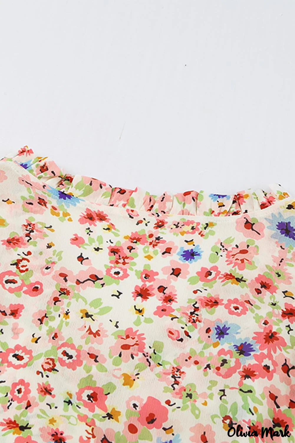 Deanwangkt - Floral Print V-Neck Long Sleeve Shirt - Deanwangkt