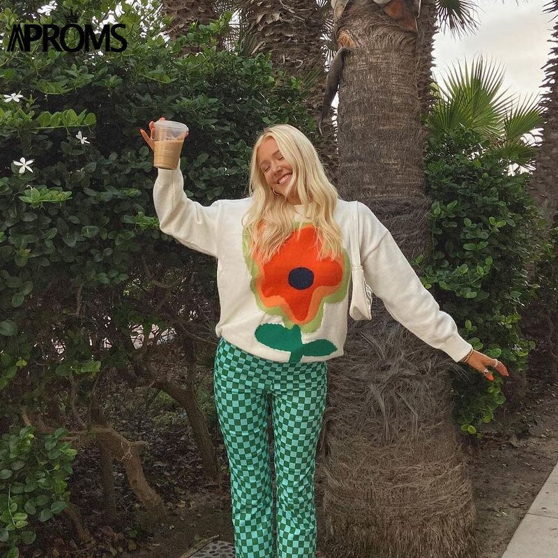 Christmas Gift Aproms Trendy Deanwangkt Jacquard Pullovers and Sweater Women Winter Knitted Warm Jumper Plus Size Female Street Style Loose Outerwear - Deanwangkt