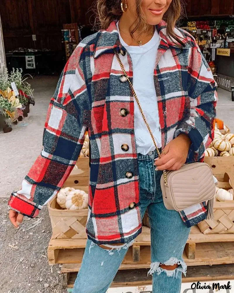 Deanwangkt - Loose Check Long Sleeve Shirt Coats - Deanwangkt