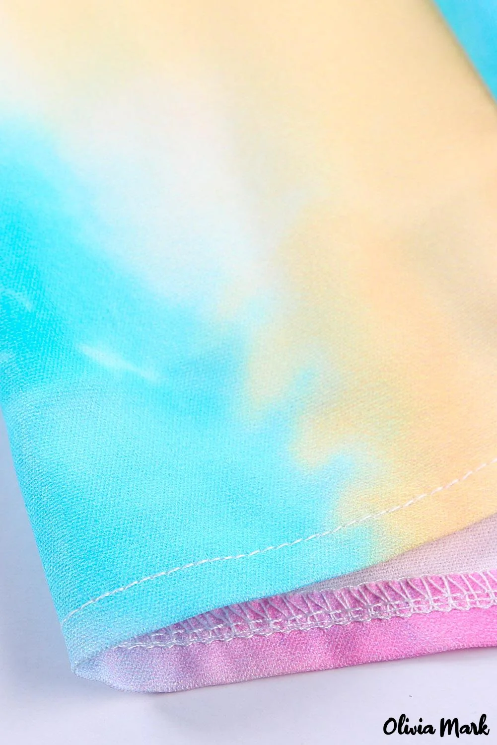 Deanwangkt - Blue Tie-Dye Long Sleeve V-Neck Blouse With Button Closure - Deanwangkt