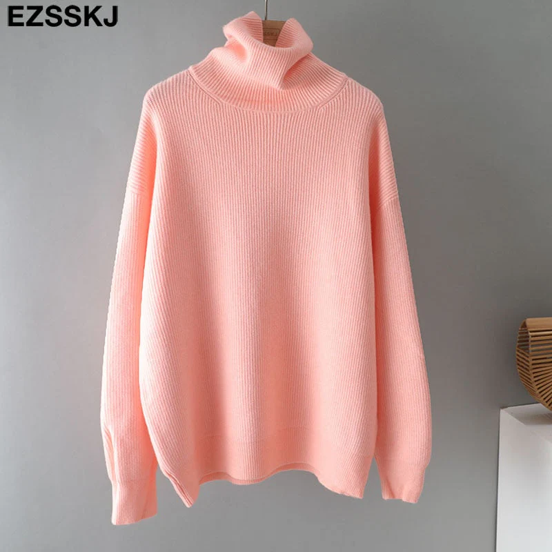 Christmas Gift Deanwangkt Women's Sweater Autumn Winter Warm Turtlenecks Casual Loose Oversized  wool sweaters  Pullover  Femme top - Deanwangkt