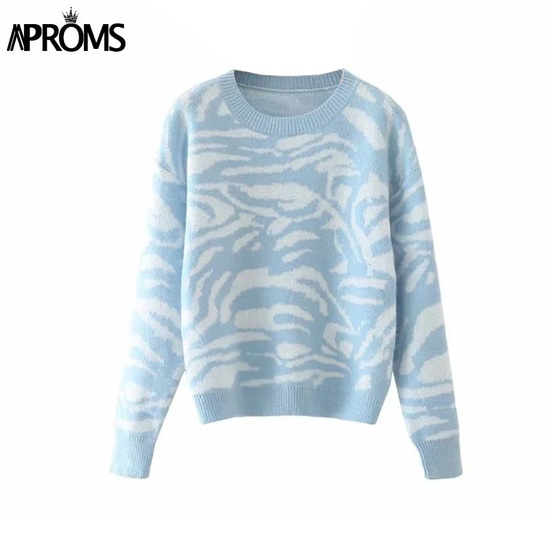 Christmas Gift Aproms Elegant Green Tie Dye Knitted Sweater and Pullovers Women Deanwangkt Winter Long Sleeve Warm Ribbed Jumper Female Slim Top - Deanwangkt