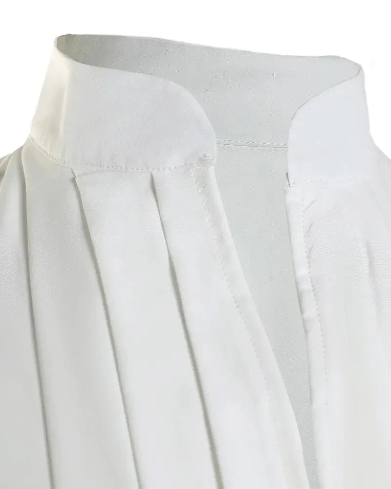 Deanwangkt - V-Cut Long Sleeve Ruched Top - Deanwangkt