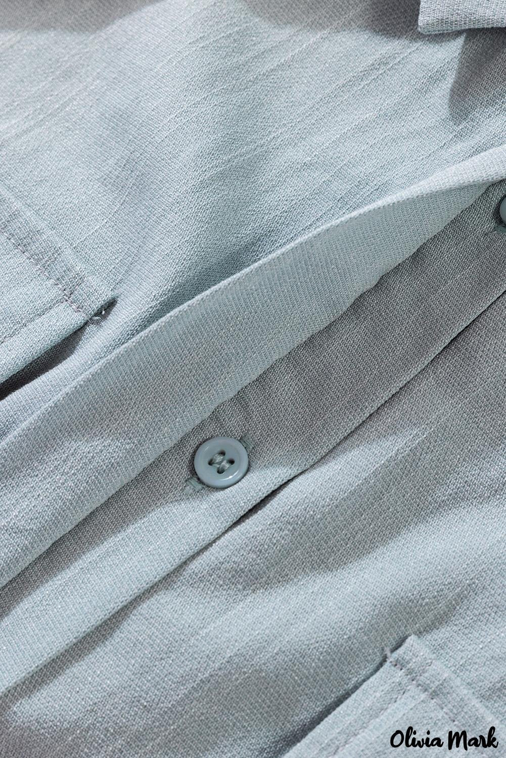 Deanwangkt - Khaki button down long sleeve shirt with pocket - Deanwangkt