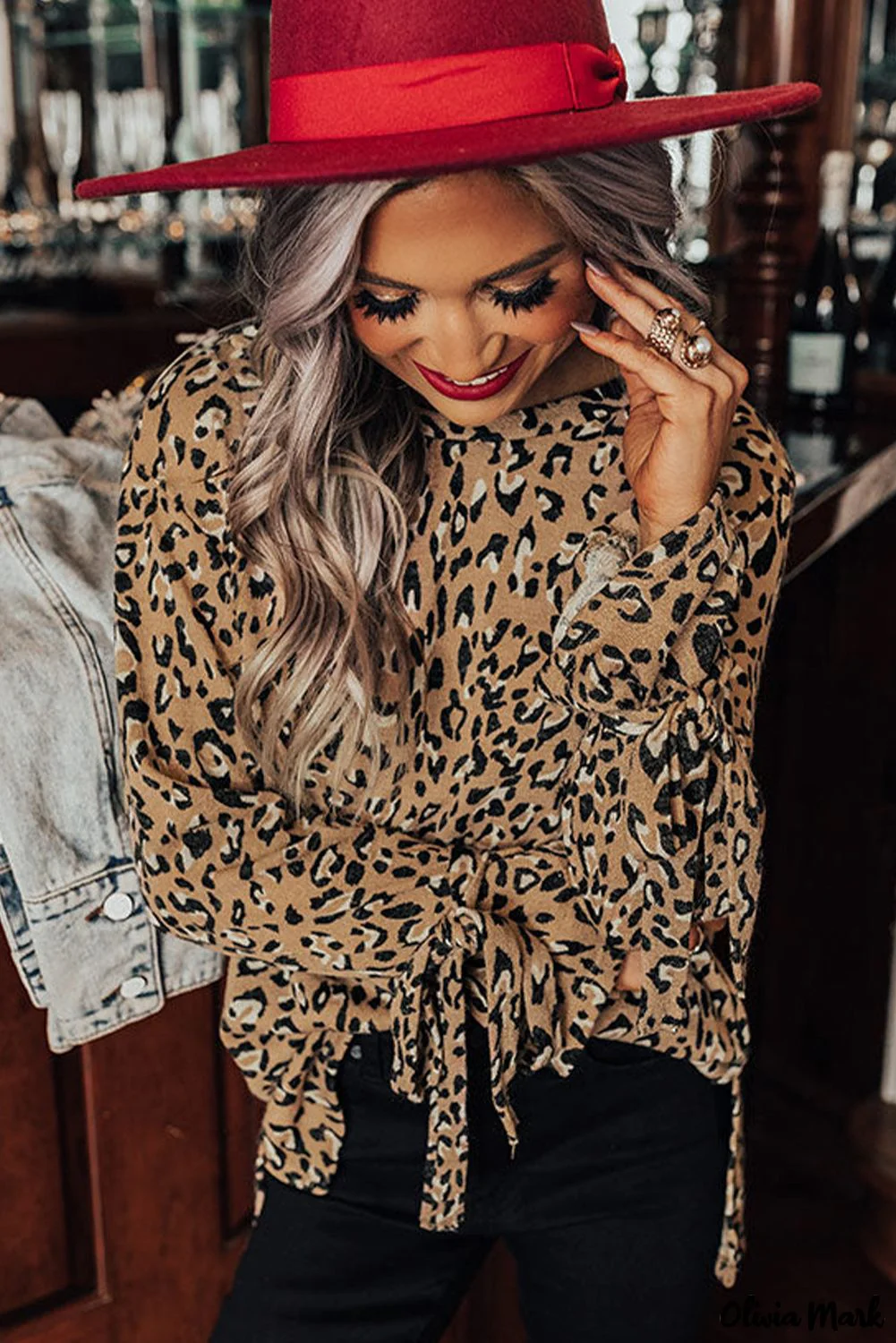 Deanwangkt - Leopard Print Long Sleeve Blouse - Deanwangkt