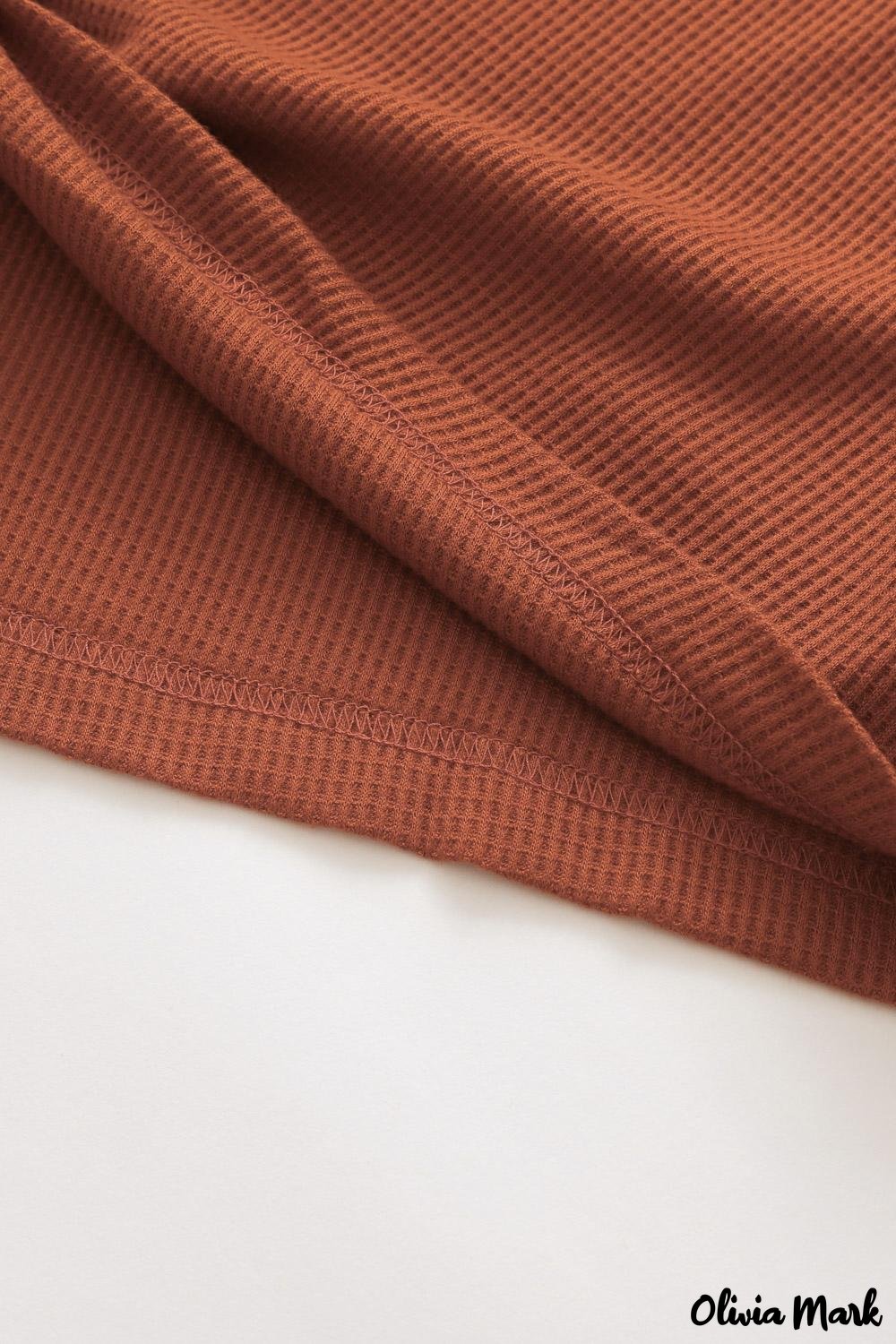 Deanwangkt - Black Waffle Knit Leopard Long Sleeve Twist Knot Blouse - Deanwangkt