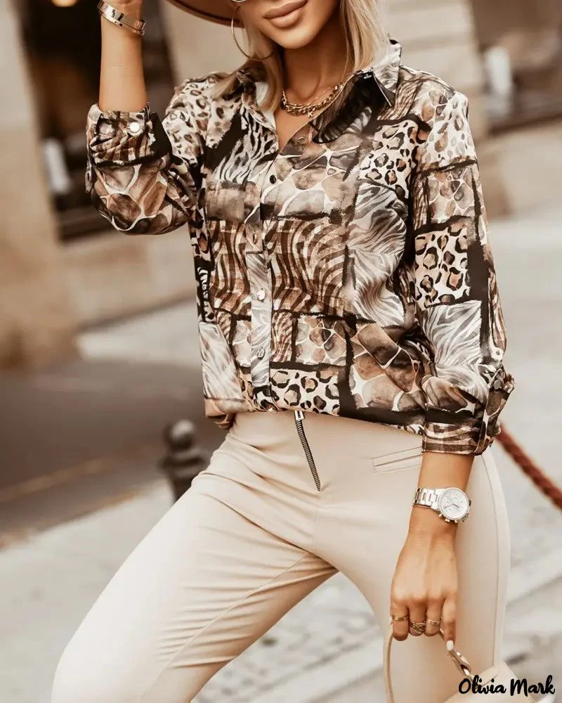 Deanwangkt - Leopard Print Long Sleeve Button Down Shirt - Deanwangkt