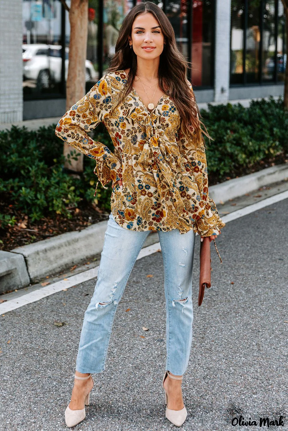 Deanwangkt - V-neck blouse with multicolored floral print - Deanwangkt