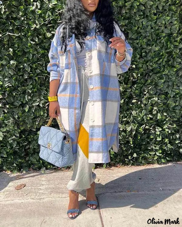 Deanwangkt - Checked buttoned long jacket - Deanwangkt