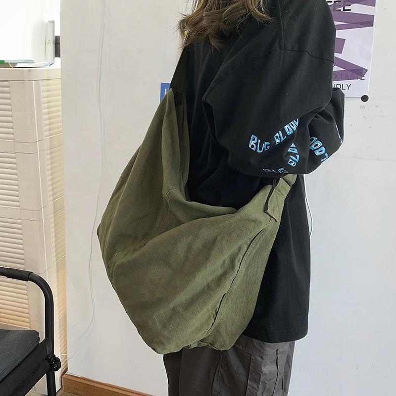 Back To College Deanwangkt New Bags For Women Canvas Shoulder Bag Fashion Large Capacity Handbags Female Casual Travel Bags Soft Crossbody Bags - Deanwangkt