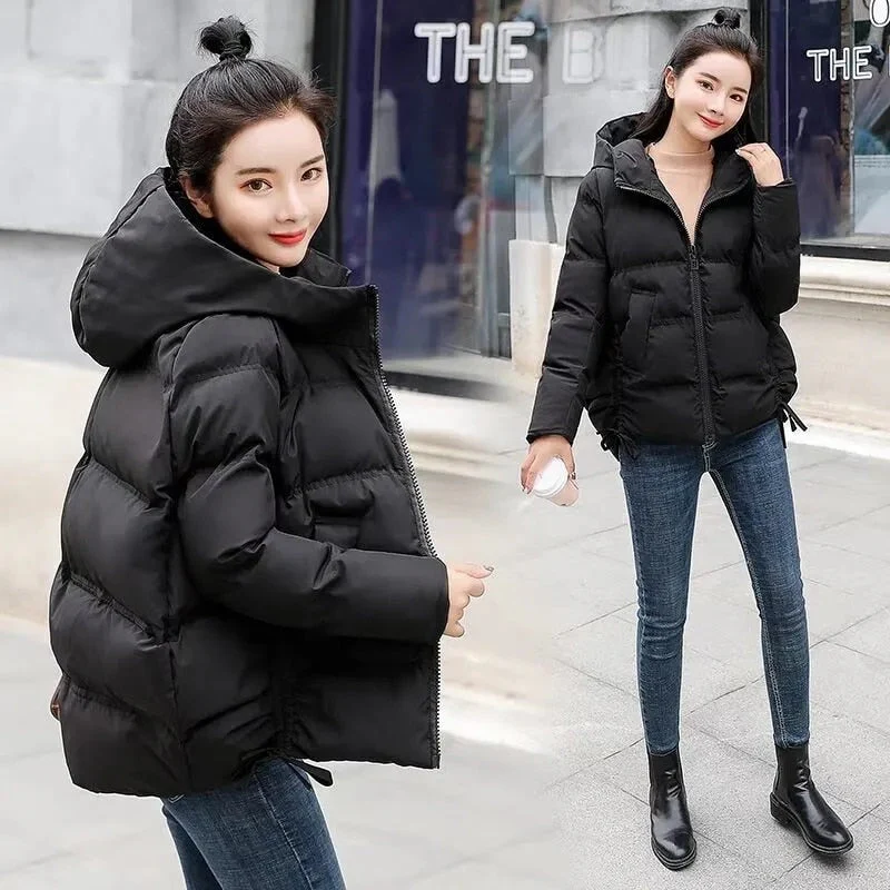 Christmas Gift Deanwangkt New Women's Coats Parkas Winter Jacket Fashion Hooded Bread Service Jackets Thick Warm Cotton Padded Parka Female Outwear - Deanwangkt