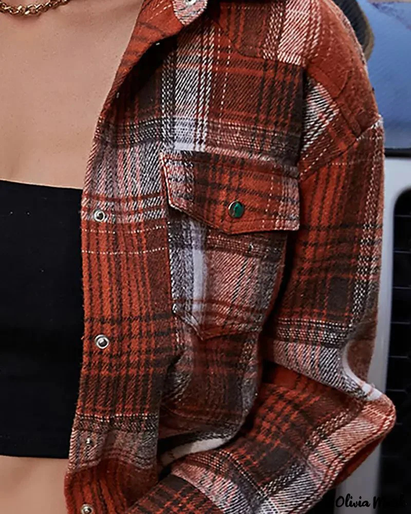 Deanwangkt - Plaid Print Long Sleeve Button-Up Shirt - Deanwangkt