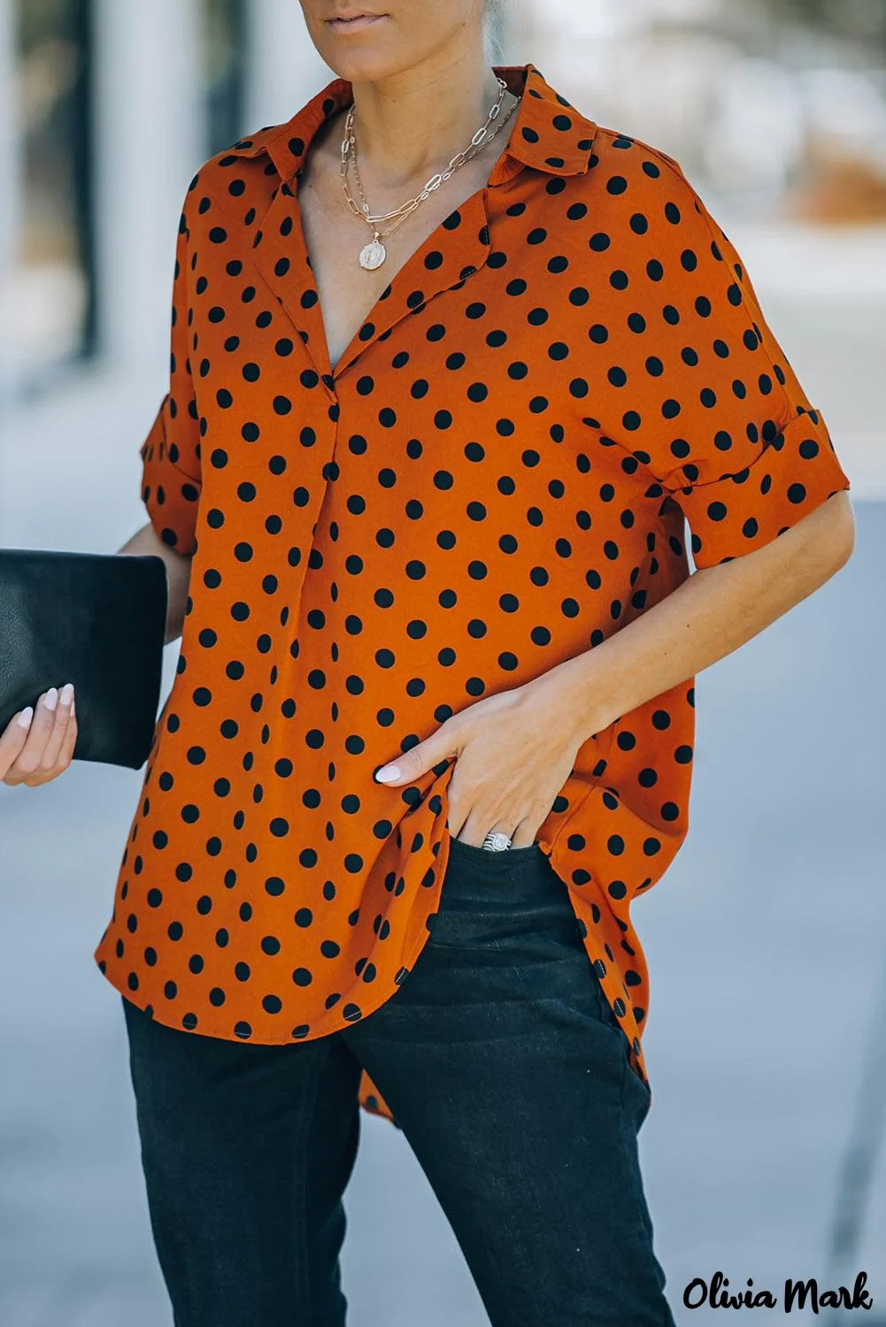 Deanwangkt - Leopard Print Draped V-Neck Blouse - Deanwangkt