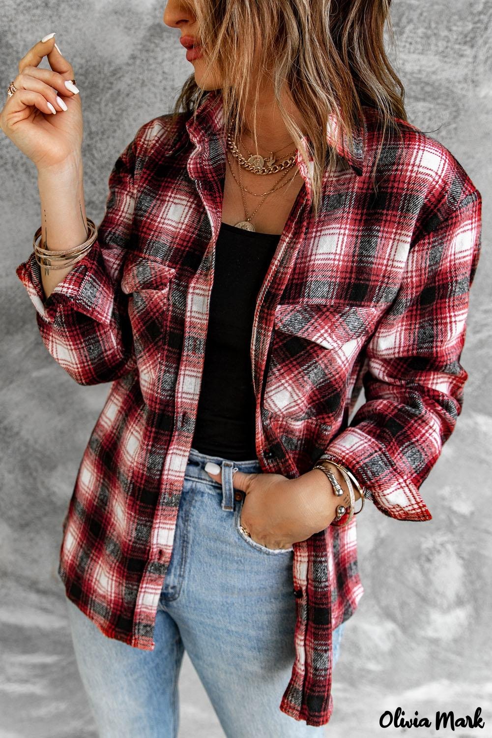 Deanwangkt - Black checked jacket with pockets and buttons - Deanwangkt