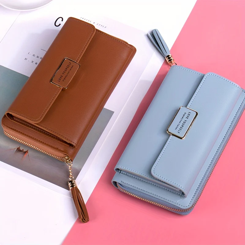 deanwangkt  Fashion Zipper Around Coin Purse, Large Capacity Crossbody Bag, Women's Casual Handbag, Shoulder Bag & Wallet - Deanwangkt