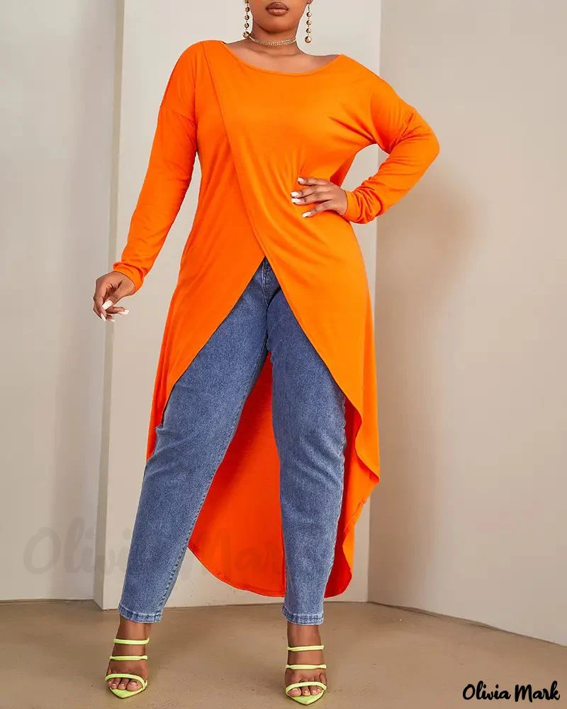 Deanwangkt - Long Sleeve Asymmetric Hem Top - Deanwangkt