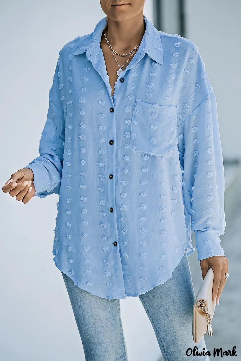 Deanwangkt - Green Polka Dot Long Sleeve Button Pocket Shirt - Deanwangkt