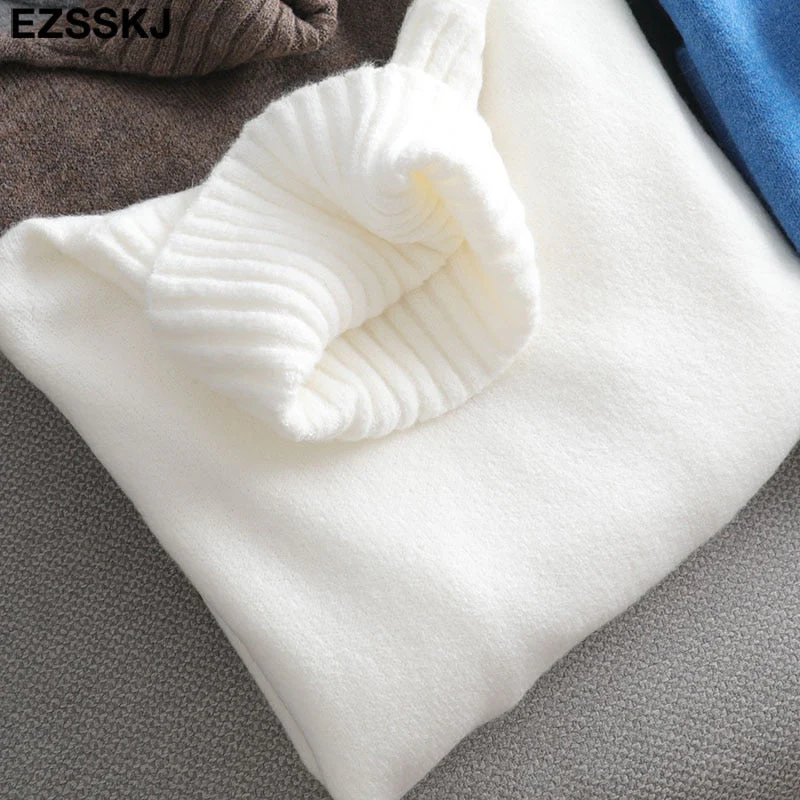 Christmas Gift autumn Winter casual cashmere oversize thick Sweater pullovers Women Deanwangkt loose Turtleneck women's sweaters jumper - Deanwangkt