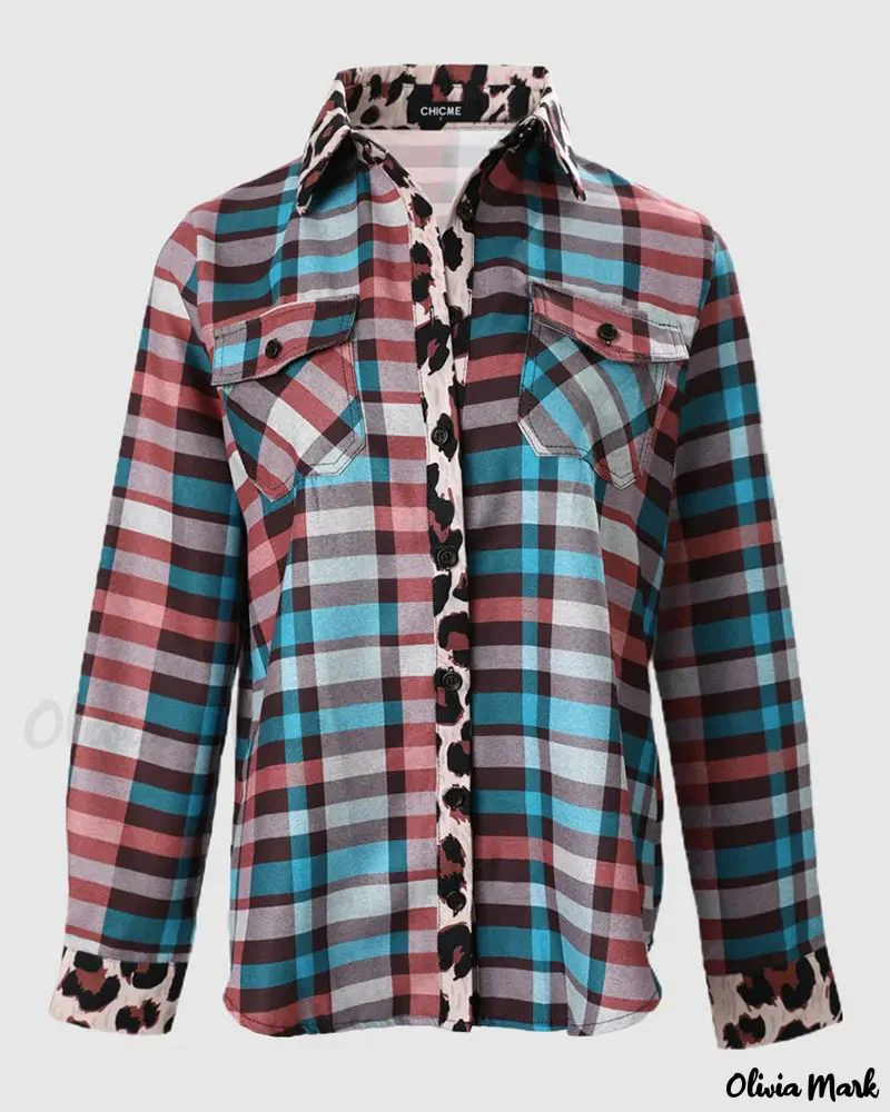 Deanwangkt - Checked Leopard Print Long Sleeve Shirt - Deanwangkt