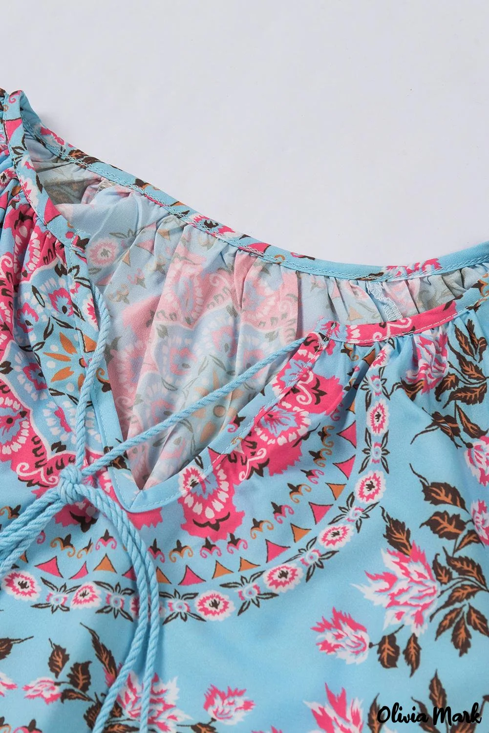 Deanwangkt - Multicolor Peasant Blouse With Floral Print - Deanwangkt
