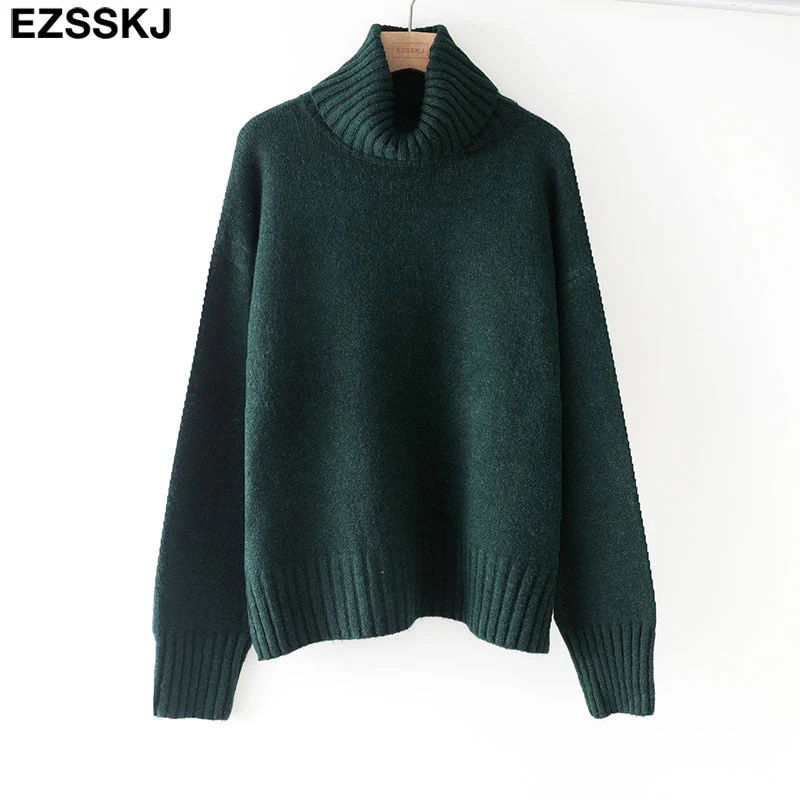 Christmas Gift autumn Winter casual cashmere oversize thick Sweater pullovers Women Deanwangkt loose Turtleneck women's sweaters jumper - Deanwangkt